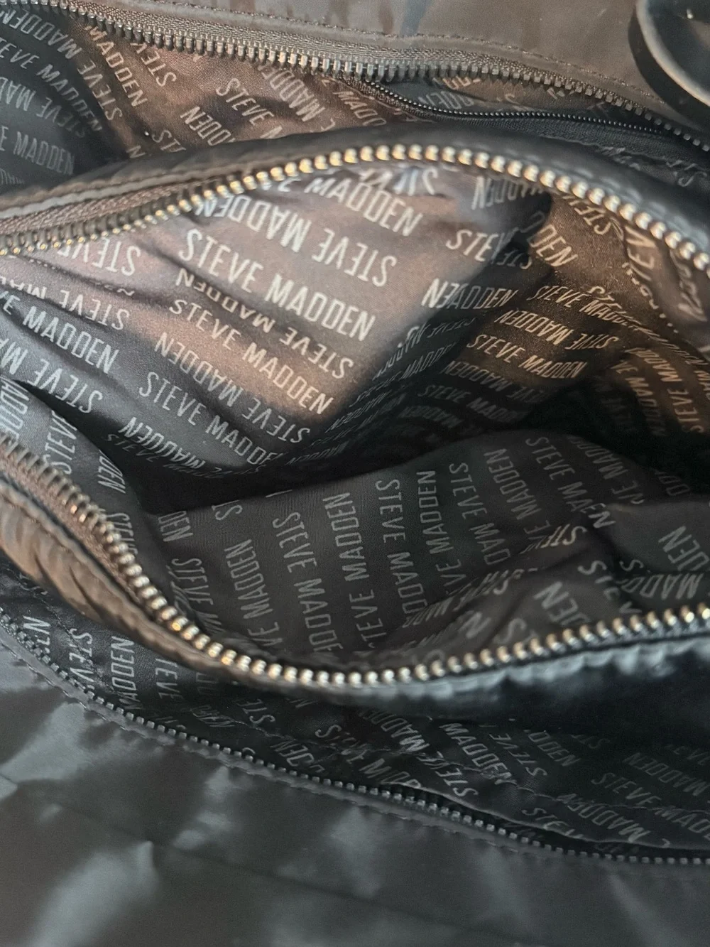 Steve Madden Blivia Quilted Black NylonTote Bag